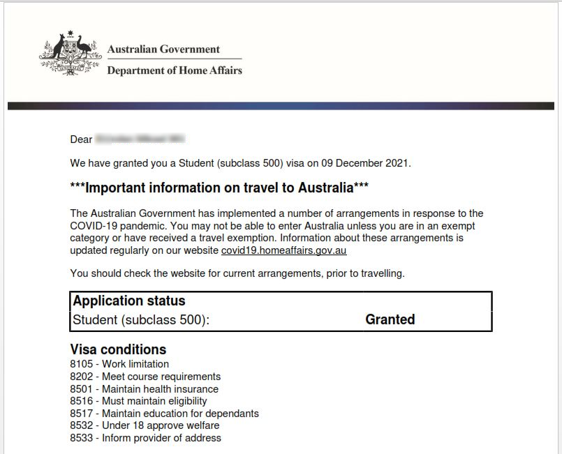 Student Visa Subclass 500 conditions australia international students